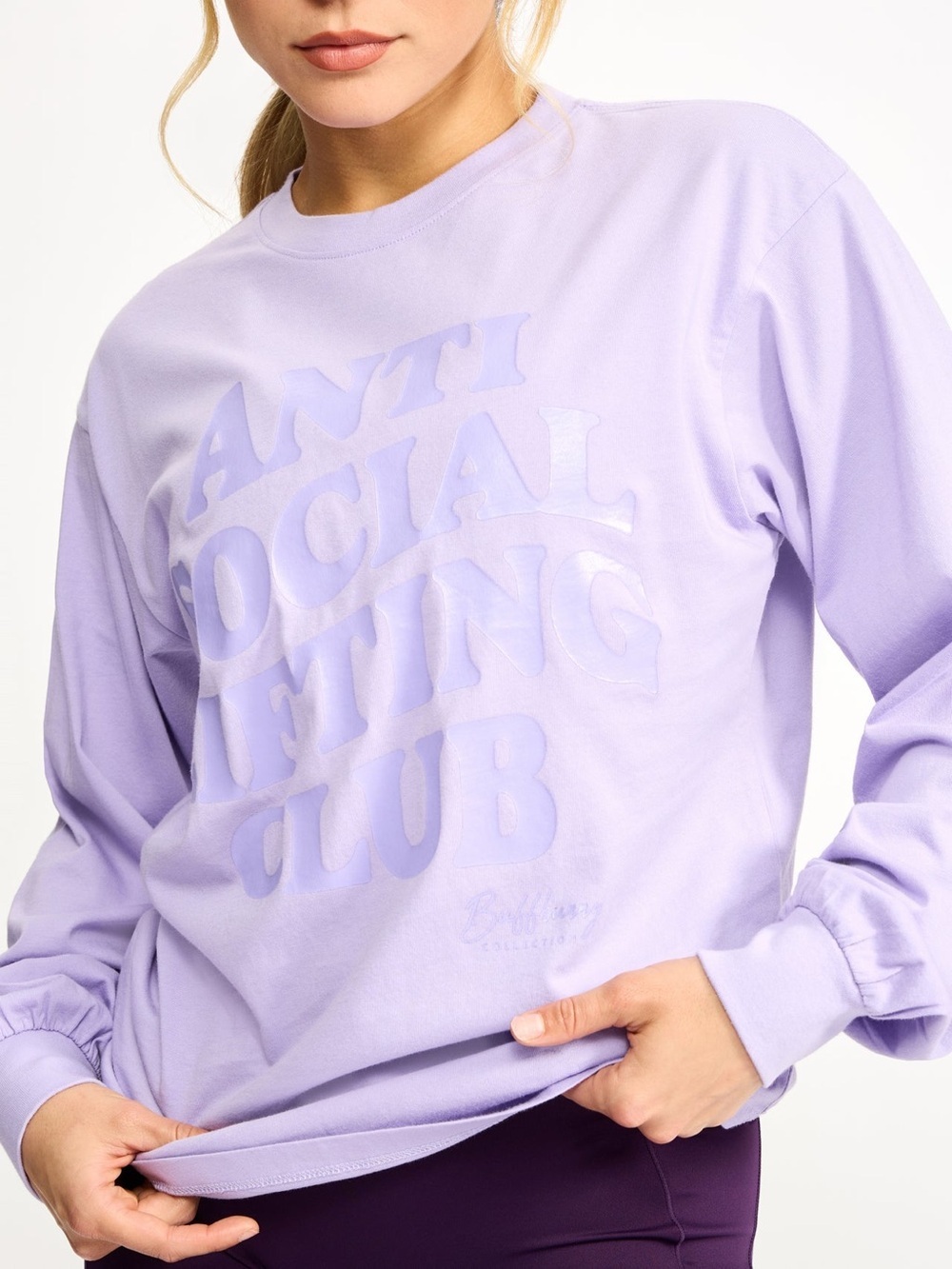 BuffBunny Anti-Social Club Long Sleeve Tee in Purple- Small